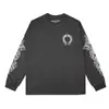 Versión Correcta Cro CH Algodón Puro de Alta Calidad Camiseta de Manga Larga Estampada para Hombre y Mujer Venta al por Mayor Artículos en Stock Venta al por Mayor Europea Americana Explosivo