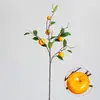 Galhos de frutas artificiais com folhas, galhos simulados de laranjeira e cítricos, decorações florais de luxo leve de alta qualidade para pousadas e hotéis