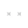 Brincos de Prata S925 Leve Luxo Alto Padrão com Zircônia para Mulheres, Exquisitos Versáteis Quadrados de Quatro Garras para Orelha, Em Estoque Atacado