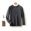Nuevo Suéter de Lana Engrosado Otoño e Invierno para Hombre Cuello Redondo Jersey Suéter Casual de Negocios Holgado y Versátil Suéter Base de Lana para Hombre