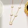 Colar Pulseira Brincos Flor de Cinco Folhas de Madrepérola Estilo Luxo Acessível Europeu e Americano para Mulheres Aço Titânio Não Desbota Joias de Alta Qualidade