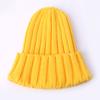 Explosiones Transfronterizas Gorro Caliente de Punto para Niños Pompones Gorro de Lana de Invierno para Bebé Raya Recta Caramelo Imitación Pompón de Piel