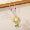 Collar largo de brocado Song estilo chino con colgante floral Bordado de brocado DIY Broche Hanfu Decoración