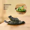 Juegos de Té de las Dinastías Tang y Song, Adornos Personalizados, Accesorios que Cambian de Color, Decoraciones de Mesa de Té con Forma de Rana, Pequeños Adornos de Té de Coliflor