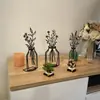 Decoración de jarrón de línea metálica de 3 piezas para mesa de comedor y sala de estar, decoración artística para el hogar, adorno de pared de fondo 2D creativo