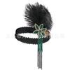 1920 Gatsby Tocado Tocado de Plumas Diadema para Fiesta de Graduación Festival Accesorios para el Cabello para Actuación Banda para el Cabello con Borlas Retro Europea y Americana para Mujer