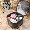Caja de Accesorios de Pesca de Gran Capacidad con Asa Diseño de Doble Cremallera Eva Caja Pequeña para Medicamentos Caja de Pesca Caja de Almacenamiento Accesorios Negro Dorado