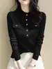 40-67.5kg 2025 Nuevas Camisetas de Manga Larga de Gama Alta de Nicho para Mujer en Otoño e Invierno Aspecto Adelgazante Camisetas Interiores