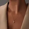 Collar de Plata de Ley S925 con Forma de Corazón, Best-Seller Transfronterizo Europeo y Americano, Simple, Versátil, Estilo Ins, Personalizado de Alta Gama