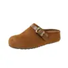 Zapatos de exterior para mujer estilo Birkenstock de suela gruesa retro, nuevo modelo 2026, estilo páramo, color versátil marrón café, sandalias de mujer con hebilla