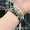 Cristal Fantasma Verde Círculo Único Design Original Alta Mercadoria Pulseira Joias com Contas Pulseira Turmalina Obsidiana Prateada Mulheres