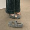 Viento Suave de Tarde con Zapatos Esponjosos Mary Jane Ropa de Abrigo de Algodón para Mujer Otoño e Invierno
