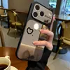 Funda Negra en Forma de Corazón Adecuada para iPhone 17, 16/14 Pro, Apple 13 Pro, Acabado Espejo, 15 Pro Max, 17A, Anti-Rayaduras