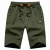 Pantalones cortos casuales de verano al por mayor de algodón para hombre, pantalones deportivos de punto finos, pantalones elásticos cruzados, pantalones cortos de talla grande para hombre