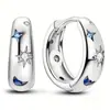 Cao Shi Estilo K de los Pendientes Micro-Embebidos Más Vendidos para Mujer, Pendientes Exquisitos de Estrella y Luna, Estilos de Moda de Nicho para Combinar Diariamente