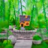 Cerca de jardín con forma de jardín, ladrillo, micropaisaje, casa, castillo, modelo de césped, accesorios de bricolaje, mini adornos pequeños