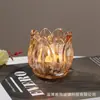 Suporte de Vela de Vidro Tulipa Europeia com Formato Único e Suporte de Vela Romântico para Mesa de Jantar Quarto Casa Aromaterapia Ornamentos Decorativos