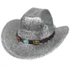 Nuevo sombrero de vaquero western dorado para mujer, sombrero de lana para escenario, sombrero de comercio exterior, sombrero de fiesta para hombres y mujeres, sombrero festivo transfronterizo al por mayor