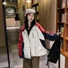 Chaqueta Cortavientos para Niña 2026 Otoño Nuevo Estilo Coreano Chaqueta con Capucha de Bloques de Color para Niños Mayores Ropa de Exterior