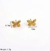 Pendientes de Acero Inoxidable Estilo Nicho Transfronterizo con Flor de Goteo de Aceite y Mariposa, Pendientes de Acero Inoxidable Estilo Palacio Moda Francesa al por Mayor