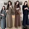 Conjunto Informal de Maternidad Otoño/Invierno 2026 Estilo Coreano Perezoso Minimalista Suéter Engrosado Conjunto de Maternidad