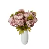 Peonía de 13 Cabezas Flor de Simulación Envuelta en Núcleo Europeo Flor de Peonía Hogar Boda Versión Mejorada Transfronteriza Rosa Occidental Flor Artificial