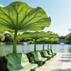 Paisagem de Guarda-chuva de Folha de Lótus para Lazer no Pátio, Pavilhão de Sombra ao Ar Livre, Ponto Popular para Fotos em Área Cênica de Parque e Instalação Decorativa