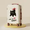 Meow Meow Carrito de Equipaje Estuche de Viaje Dibujo Animado Gato Negro Caja con Contraseña Ruedas Universales Silenciosas Maleta de Viaje Linda y Adorable