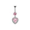 Gatte Europeo y Americano Transfronterizo Corazón Ombligo Rosa Corazón Vidrio Anillo para Uña Umbilical Rosa Perforación Anillo Umbilical Anillo para Ombligo