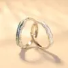 Anillo Luminoso de Plata Pura S999 para Mujer, Anillos de Pareja de Lujo Ligero de Nicho, Ajustable, Regalo de San Valentín