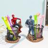 Capitán América Spider-Man Portalápices Creativo decoración del hogar almacenamiento de escritorio de oficina regalo de cumpleaños para niño