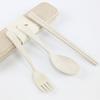 Juego de Vajilla de Paja de Trigo Portátil de Plástico para Regalo Juego de Vajilla Plato para Huesos Vaso Cuchara Tenedor Palillos Tazón Plato