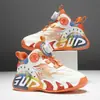 Zapatillas de Baloncesto para Niños de Suela Blanda 2026 Primavera Nuevo Estilo Estudiantes de Primaria Transpirables Botón Giratorio Antideslizantes Zapatillas Deportivas Zapatos para Niños