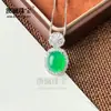 Venta al por mayor del fabricante: Colgante Redondo Cabujón de Calcedonia Verde Hielo de Alta Calidad Incrustado Plateado en Plata 925, Elegante Collar con Gema en Forma de Huevo