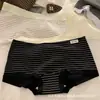 Cueca de cintura média, listrada na cor sal, macia, confortável, respirável, que absorve a umidade e cobre completamente os quadris; calcinhas de triângulo femininas, disponíveis para dropshipping