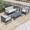 Liga de Alumínio Sofá de Exterior Mesa de Centro Combinação Impermeável Protetor Solar Departamento de Vendas Pátio Externo Varanda Cadeira de Lazer Móveis