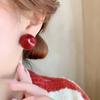Pendientes Festivos Rojos de Año Nuevo para Mujer Pendientes de Temperamento de Alta Gama Nuevos Pendientes Calientes de Otoño e Invierno Pendientes de Boda de Año Nuevo