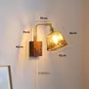 Luminária de Corredor Estilo Antigo, Escada de Madeira Maciça Nogueira Vintage Transfronteiriça, Luminária de Parede Recarregável para Cabeceira, Sem Fiação