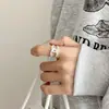 Anillo de Plata de Ley S925 Trenzado Nudo de Moda para Mujer, Abierto Ajustable, Nicho de Alta Gama, Lujo Accesible, Versátil, Nuevo Producto