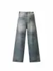 Jeans Retro Americanos de Pierna Ancha para Mujer 2025 Nuevo Invierno Cintura Alta Adelgazantes Caída Sueltos Estilo Perezoso Pantalones de Largo Completo