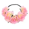Europa y Estados Unidos Transfronterizos 5 rosas rojas corona de flores para el pelo diadema novia accesorios para el pelo de boda fiesta festiva banda para el pelo de flor artificial