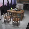 Nuevo juego de mesa de té y sillas de madera maciza estilo chino para balcón de apartamento pequeño, juego para sala de estar de té kung fu para el hogar, mesa de té integrada para preparar té
