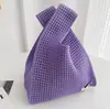 Bolsa de Tricô Design de Nicho Bolsa de Mão Gato Fofo Grande Capacidade Bolsa de Mão Casual Pequena Bolsa Quadrada Bolsa para Marmita