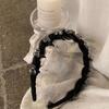 Faixa de Cabelo Ondulada com Cristais e Contas de Rede Paris Princess para Mulheres, Top Fofo Alto para Crânio, Grampo Antiderrapante Dentado para Lavar o Rosto, Acessório de Cabeça