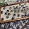 Caja de Piedra Peter Natural Vintage Flor de Ciruelo Hojas Calado Redondo Joyería
