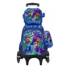 Mochila Escolar Transfronteiriça 3D Casca Dura Couro Concavo-Convexo Aluno do Ensino Fundamental Mochila de Rodinhas 5-12 Anos Desenho Animado Conjunto de Três Peças Mochila