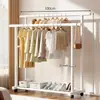 Perchero de pie para dormitorio, uso doméstico, perchero de doble barra engrosada, perchero simple, estante de almacenamiento de ropa