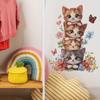 Diversión-e191: Gatito apilado, arhat, mariposa, flores, dormitorio, sala de estar, porche, hogar, fondo, embellecimiento, pegatinas de pared, venta al por mayor.