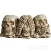 Regalo de Halloween Oficina Portaplumas de Tres Calaveras Adornos Escritorio Personalizado Hogar Maceta Adornos Accesorios Decorativos