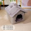 Casa para Gatos, Casa para Mascotas Cerrada, Casa para Perros Semicerrada, Casa para Gatos, Cálida en Invierno, Adecuada para Perros Pequeños y Medianos, Adecuada para Todas las Estaciones